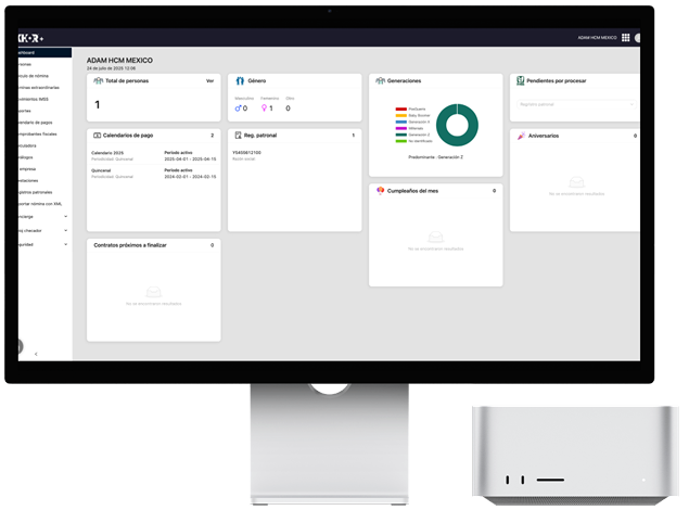 Software de recursos humanos KHOR en un iMac - HR Tech México